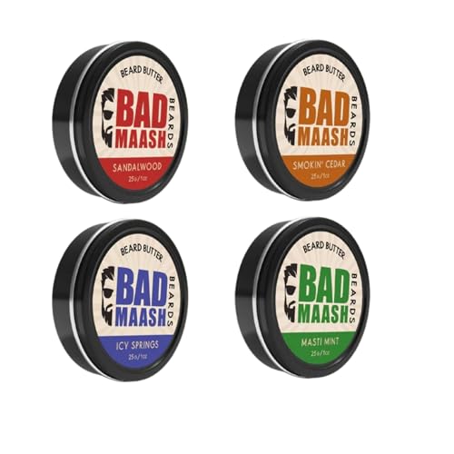 Beard Butter 4-Pack Sampler ? Premium Grooming Kit for Beard Care & Style | Infused with All-Natural Shea Butter | Made in North America | 4 x 1oz Tins