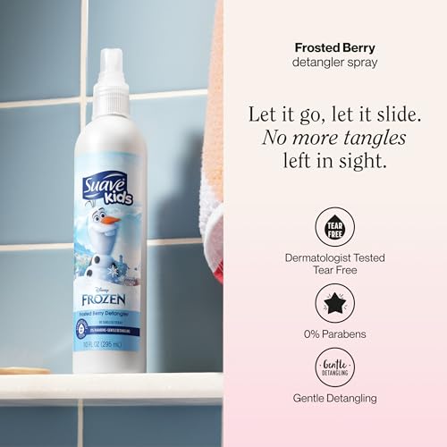 Suave Kids Disney Frozen Detangler Spray - Tear-Free Leave-In Conditioner, Berry Scent, 6 Pack, 10 fl oz