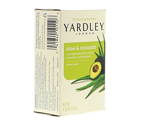 Yardley London Aloe and Avocado Naturally Moisturizing Bath Bar 4.0 oz (Pack of 12)