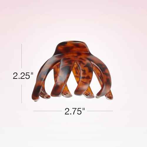 Scunci by Conair jaw claw clips - hair accessories for women - claw clips for thick hair - claw clip - Octopus Clip - Tortoise Brown & Black - 2 Count