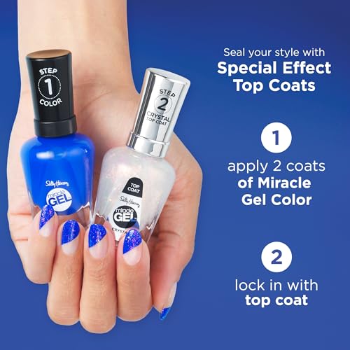 Sally Hansen Miracle Gel Top Coat 108 Glazed 0.5 Fl Oz Long-Lasting Gel Finish