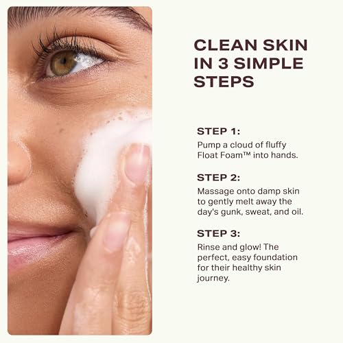 Yes Day Float Foam Face Cleanser for Teens ? Gentle Foaming Face Wash for Teens & Ages 10 Up, with Coconut Water, Willowbark & Kiwano Melon (150ml / 5 fl oz)