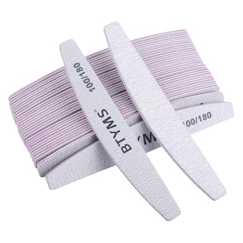 25 Pcs Nail File Set - 100/180 Grit Double-Sided Emery Boards for Natural & Acrylic Nails