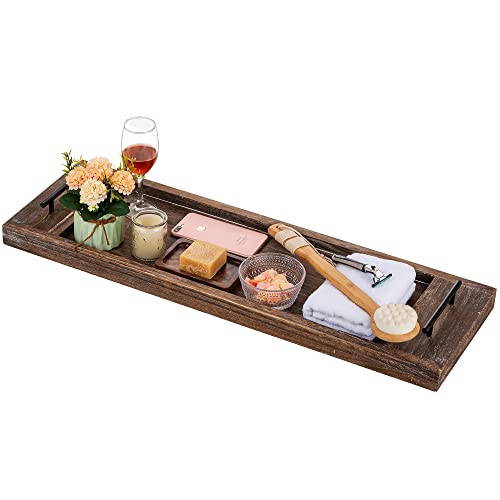 Hanobe 31" Wood Bath Caddy Tray with Handles