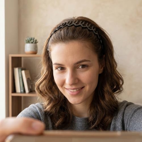 AHONEY 4 Pack Zig Zag Headbands with Teeth Non-Slip