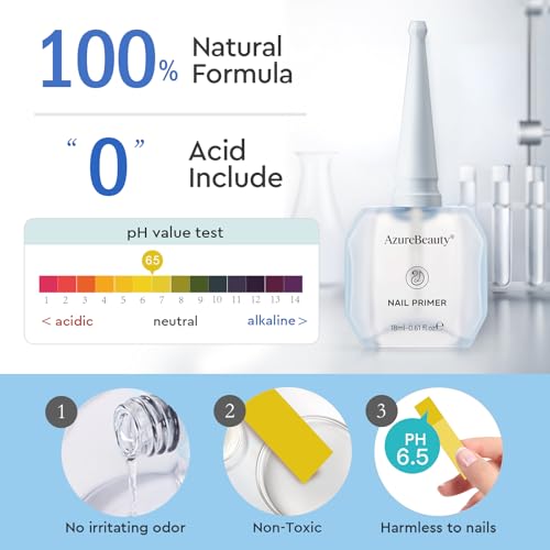 AZUREBEAUTY 18ml Nail Dehydrator & Primer Kit - Acid-Free, No Lifting
