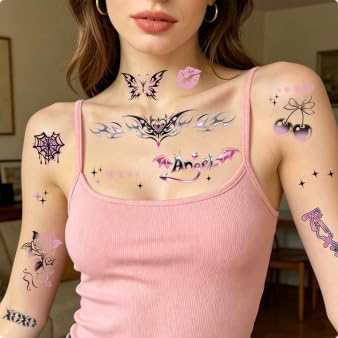 Y2K Temporary Tattoos - 3 Sheets Waterproof Fake Tats