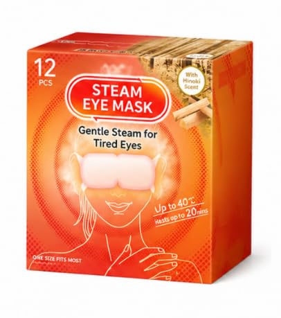 Self-Heating Steam Eye Mask Hinoki Scented 12 Pack