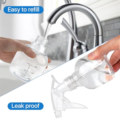 24 Pack 8 oz Clear Plastic Spray Bottles with Adjustable Nozzles