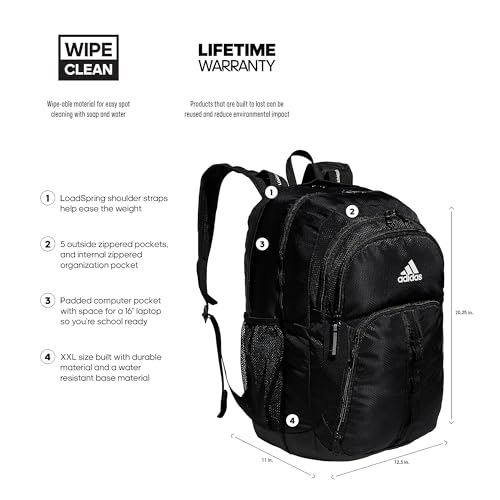 adidas Unisex Prime 6 Backpack, Black, One Size