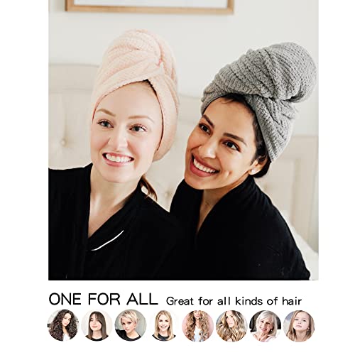ROLSHOL Microfiber Hair Towel Wrap, 27 x 39 in, 2-Pack