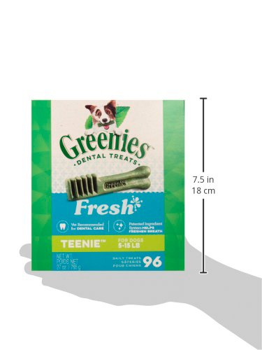 GREENIES TEENIE Natural Dog Dental Care Chews Oral Health Dog Treats Fresh Flavor, 27 oz. Pack (96 Treats)