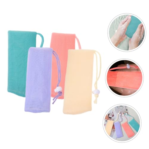 4-Piece Soap Bar Shower Mesh Bags with Lanyard