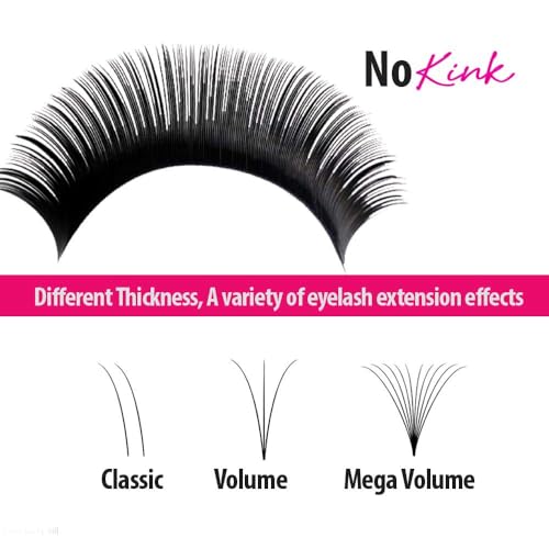 Cashmere Premium Eyelash Extensions 0.03 D 8-16mm Mixed Length & Easy Fan Lashes 0.05 D 20-25mm Mixed Length