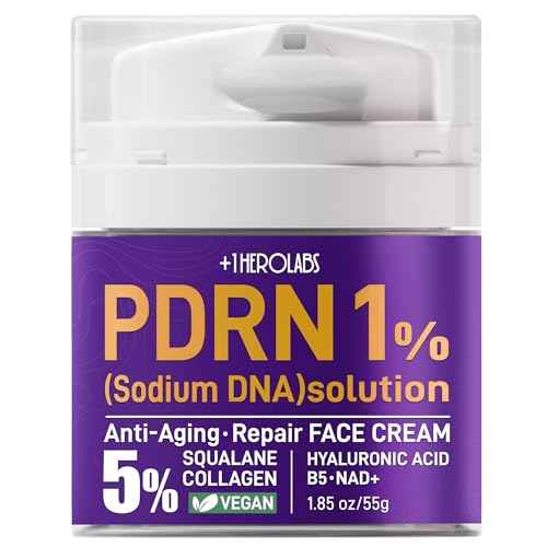 PDRN Anti-Aging Face Moisturizers Cream with 5% Squalane,100% Pure PDRN Salmon DNA,Hyaluronic Acid & B5, Firming, Hydrating, Moisturizing Repair Face & Neck Skinare Cream for All Skin,1.85 Fl Oz
