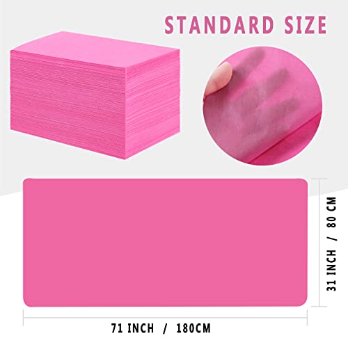 Disposable Massage Table Sheets (31" x 71", 100 Pack) - Pink Spa Bed Cover