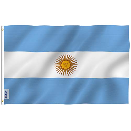 Argentina Flag 3x5 Ft - Fade Proof Polyester with Brass Grommets