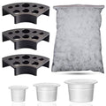 Emalla 303Pcs Tattoo Ink Caps Kit with 3 Holders