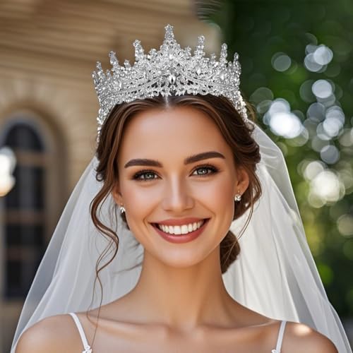 Tiaras and Crowns for Women Crystal Princess Tiaras Rhinestone Queen Crowns For Wedding Bridal Birthday Prom Pageant Party (Tiara 100)