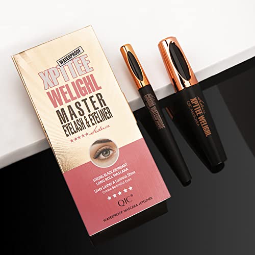 4D Silk Fiber Mascara and Eyeliner Set - Waterproof