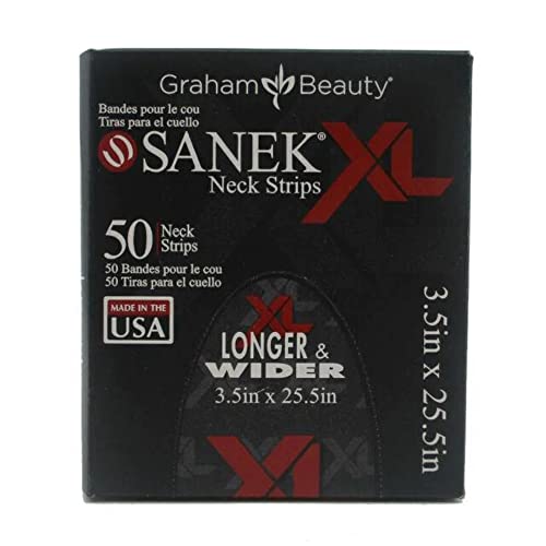 Graham Beauty Sanek Neck Strips XL – 50 Waxing Strips for Facial Hair