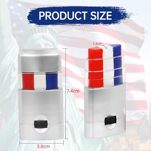 Red White Blue Face Paint Stick | Waterproof Patriotic Makeup