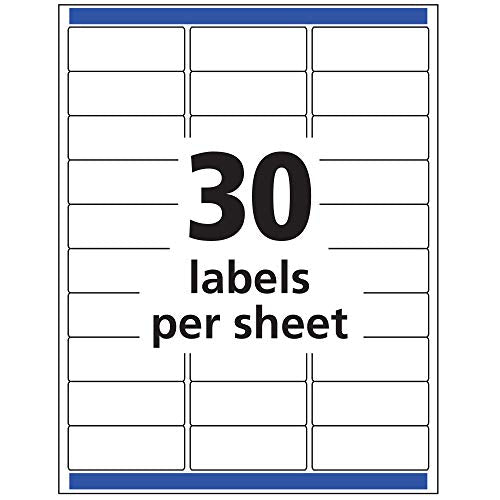 Avery Printable Address Labels with Sure Feed, 1" x 2-5/8", White, 750 per Pack, 2 Packs, 1,500 Blank Mailing Labels (5260)