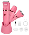 Ufree Rose Red 3-in-1 Women's Bikini Trimmer & Electric Razor Kit