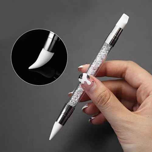 5 Pcs Nail Art Sculpture Pen Dual Tipped Silicone Nail Tools Nail Art Silicone Brushes for Design Nail Carving Drawing Shaping Effect