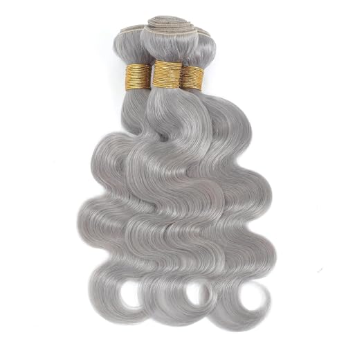 Freiuoke Grey Body Wave Hair Bundles - 3 Pack, 16-20 Inch
