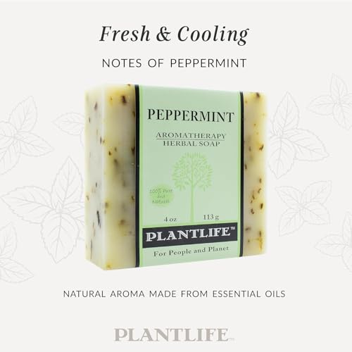 Plantlife Peppermint Bar Soap Pack of 2 - Moisturizing and Soothing Soap for Your Skin - Hand Crafted Using Plant-Based Ingredients - Made in California 4oz Bar
