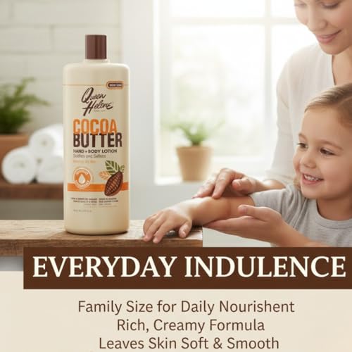 Queen Helene Cocoa Butter Hand and Body Lotion for Dry Skin | Deep Moisturizing Cocoa Butter Formula Softens and Smooths | 16 oz