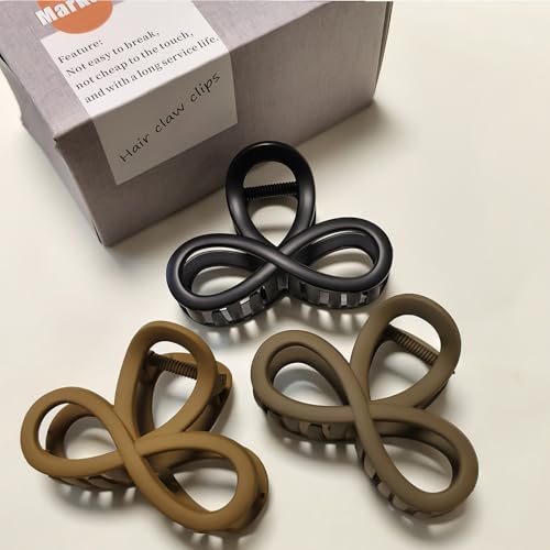 3.3" Unbreakable Matte Hair Claw Clips - 3 Pack