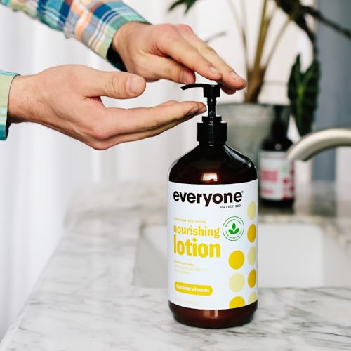 Everyone Nourishing Hand and Body Lotion, 32 Ounce (Pack of 2), Coconut and Lemon for Every Body Nourishing Lotion Travel Size: Vanilla and Lavender, 2 Ounce