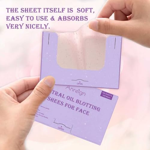 Face Oil Blotting Paper sheets- 4 pack 400 sheets Rose Natural Face Oil Blotting Paper rapidly absorb excess oils