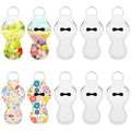 10-Pack Sublimation Chapstick Holder Keychains, White Neoprene