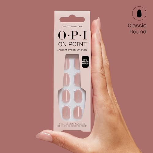 OPI On Point Press-On Nails Neutral | 30 Count with Nail Glue