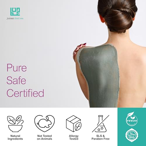 JUMAN Dead Sea Minerals 3-in-1 Mud Mask with Argan Oil and Honey | For Body, Face & Scalp | Dead Sea Mud Mask | Free from Sulphates & Parabens | Vegan | Cleanse & Nourishes