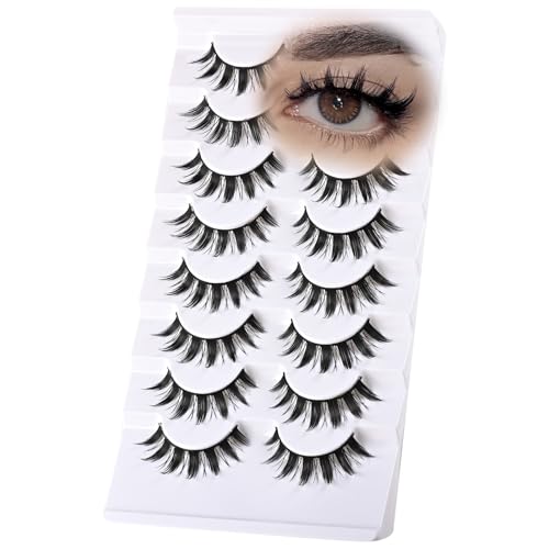 Manga Cat Eye Lashes 8 Pairs - Natural Wispy Mink Eyelashes
