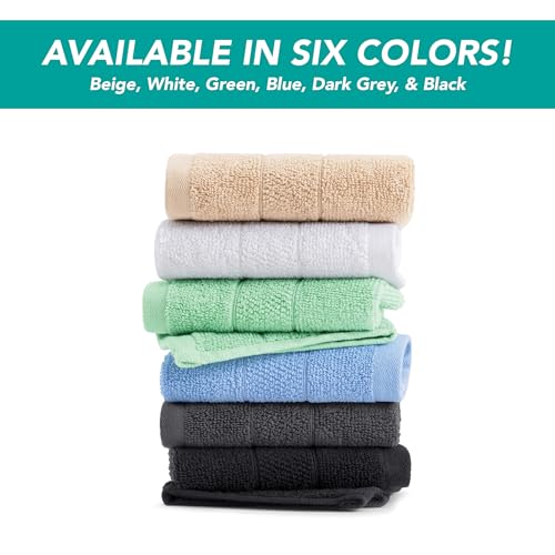 Arkwright Premium Washcloths - (Pack of 24) - Soft & Absorbent, 100% Ringspun Cotton, Contemporary Design Wash Cloths with Dobby, Multipurpose Fingertip Towels, Beige
