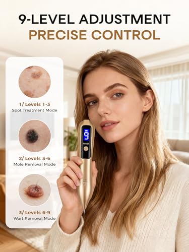 9-Speed Skin Tag Remover Pen with LCD Display