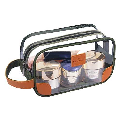Lermende Clear Toiletry Bag for Men & Women Travel Organizer, Green