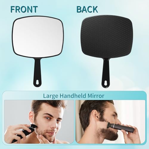 Chunful 2-Pack Large Handheld Mirror 10.24" with Handle & Hanging Hole