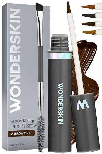 Wonderskin Long Lasting Tinted Eyebrow Gel Dark Brunette - Natural Brow Filler & Volumizer