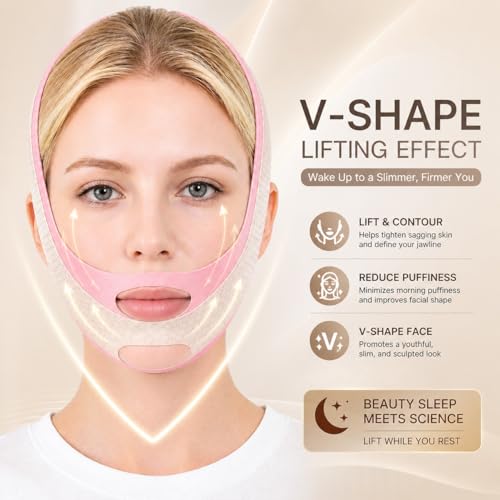 Anti Snoring Chin Strap - Adjustable V Line Lifting Mask for Quiet Sleep