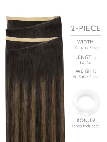 Tape In Hair Extensions 24'' Remy Human Hair, Invisible Weft