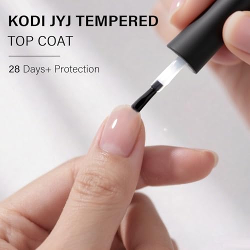 KODI JYJ Rubber Base Gel Polish & No Wipe Top Coat Set 12ml - Long-Lasting Manicure Kit