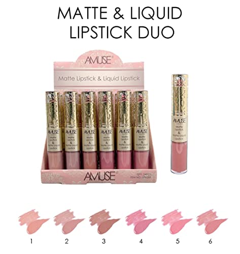 2 in 1 Matte & Liquid Lipstick Duo - 12 Shades