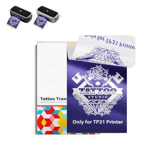 Phomemo Tattoo Stencil Paper 3.15" x 5.24" for TP31 Mini Tattoo Printer, 100 Tattoo Transfer Paper for Beginners/Enthusiast/Artists