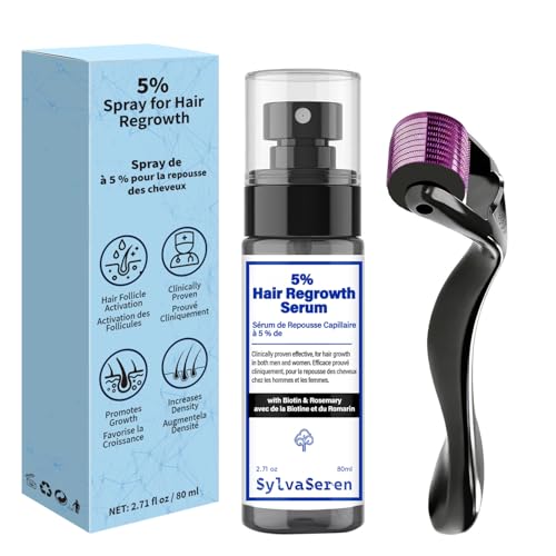 Minoxidil Hair Growth Serum 5% with Biotin for Men & Women - Thicker, Fuller Hair